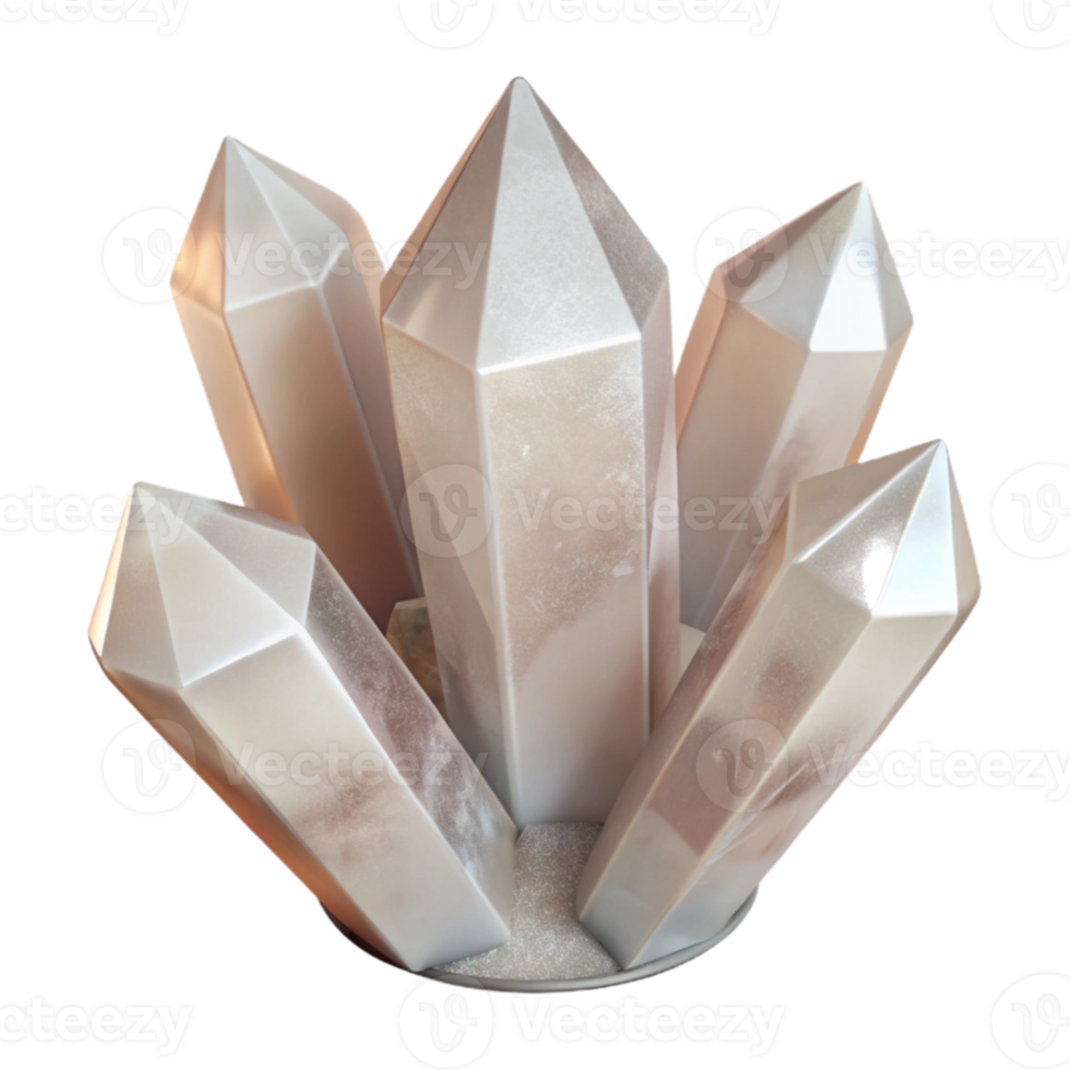 elegant abstract Mineral Crystal Raw Quartz Clear Points Transparent Background original png