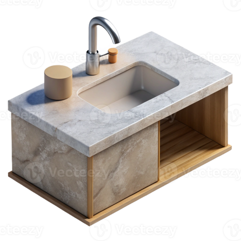 vibrant creative Minimalist Bathroom Countertop Cutout detailed png