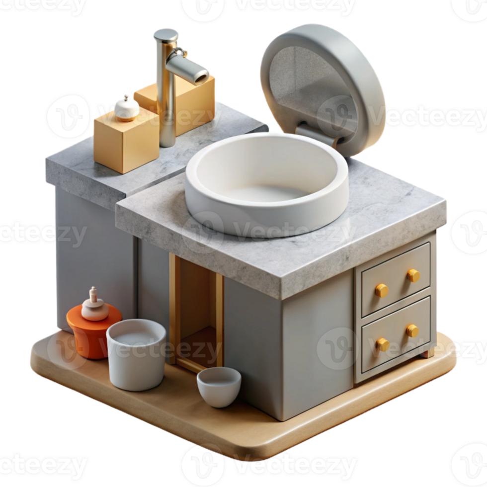 extraordinary vintage Minimalist Bathroom Counter Top View Cutout premium png