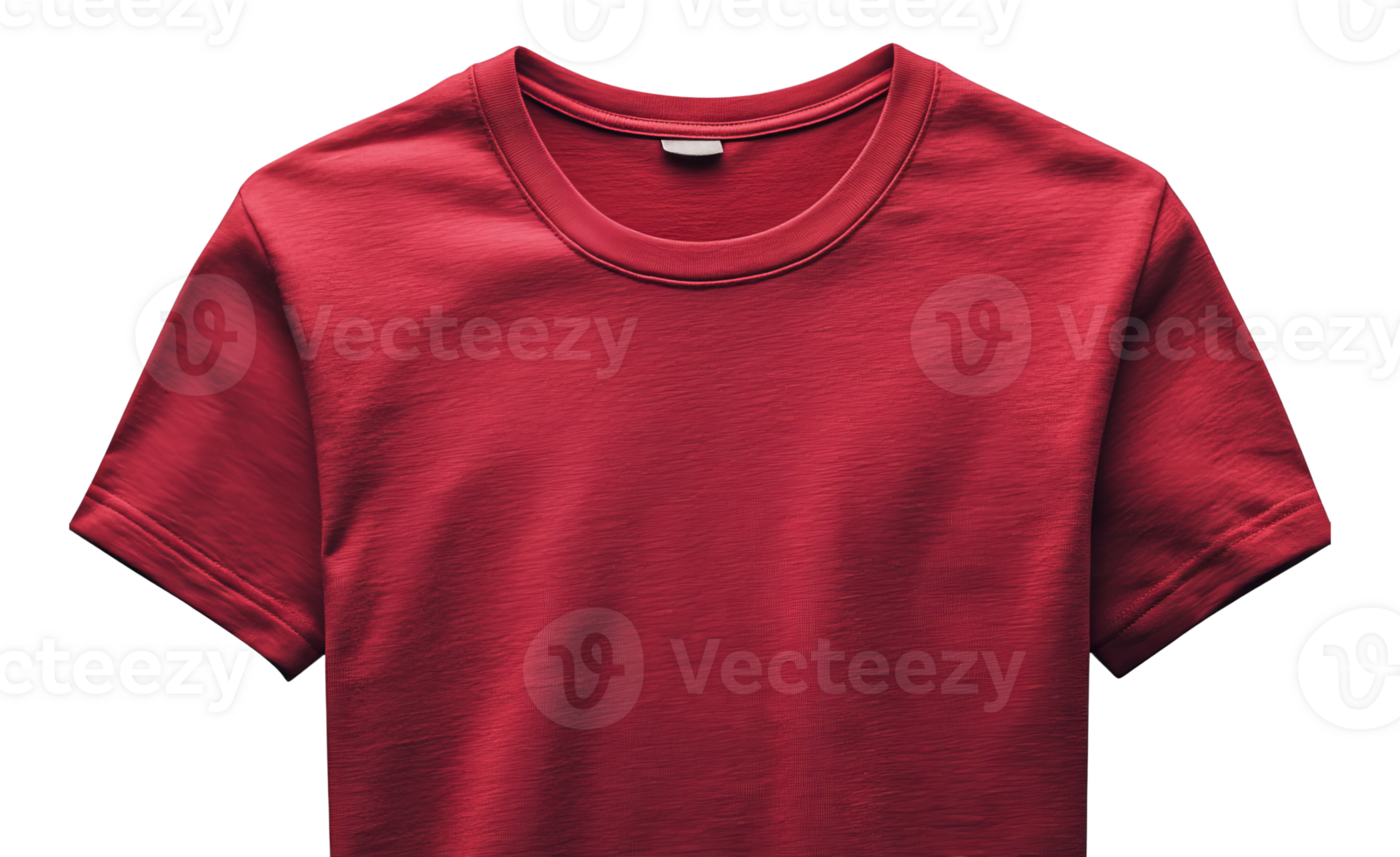 Red cotton t shirt on transparent background for design png