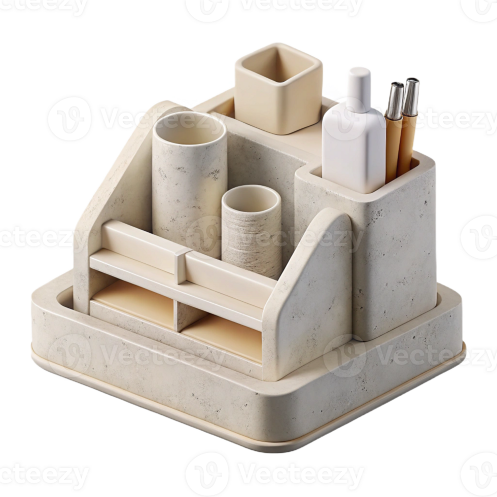 magnificent vintage Minimalist Desk Organizer White Isolated premium png