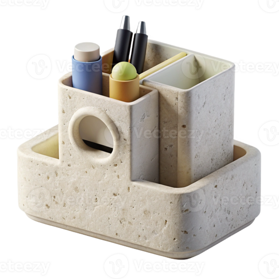 wonderful classic Minimalist Desk Organizer White Isolated high quality png