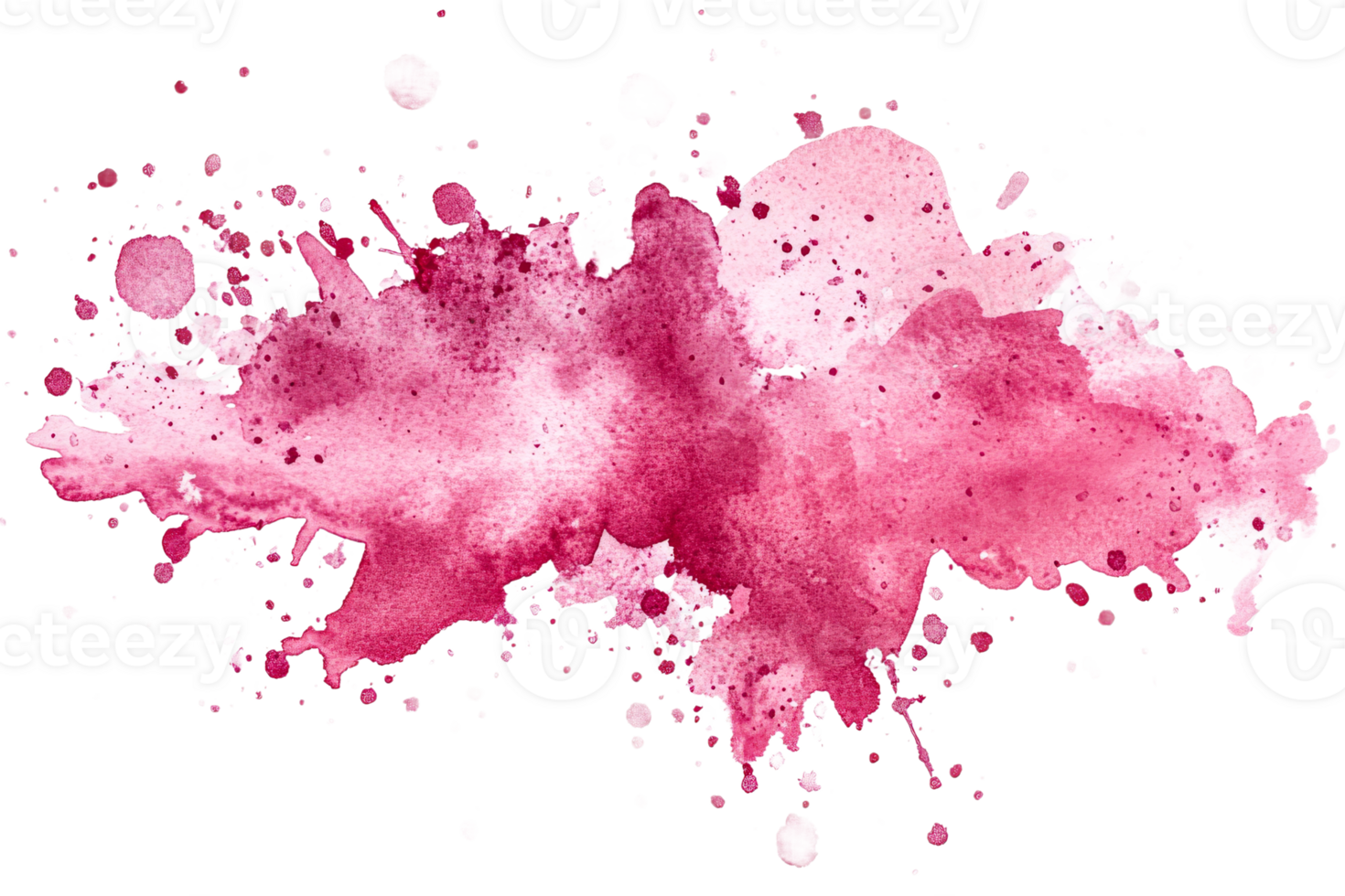 Pink watercolor splash on transparent background png