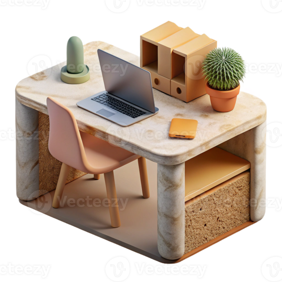 dramatic minimalist Minimalist Desk with Laptop and Mouse Cutout original png