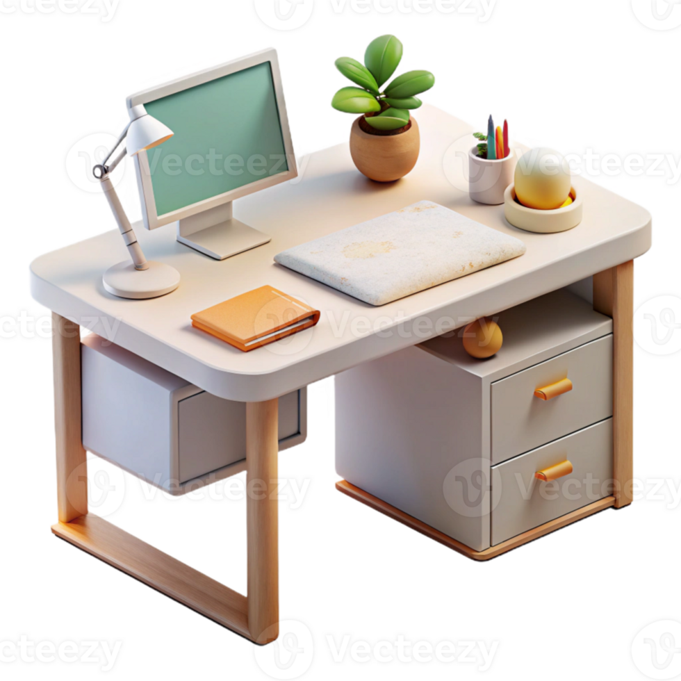 stunning artistic Minimalist Desk with White Surface png