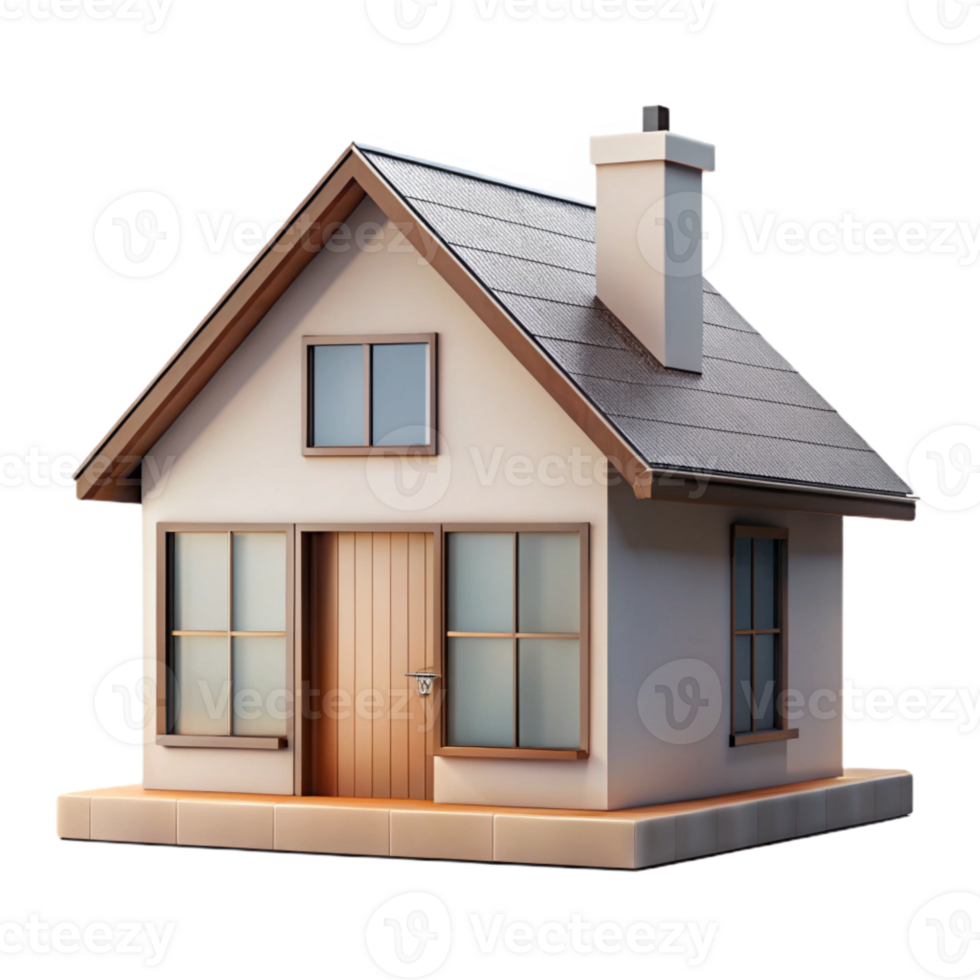 magnificent traditional Minimalist House Design Back View Transparent Background high quality png