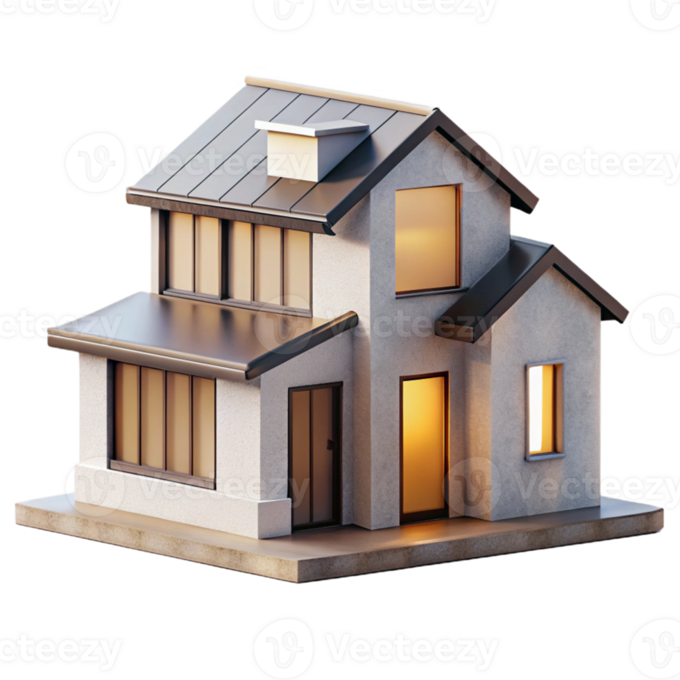 wonderful traditional Minimalist House Design Back View Transparent Background exclusive png
