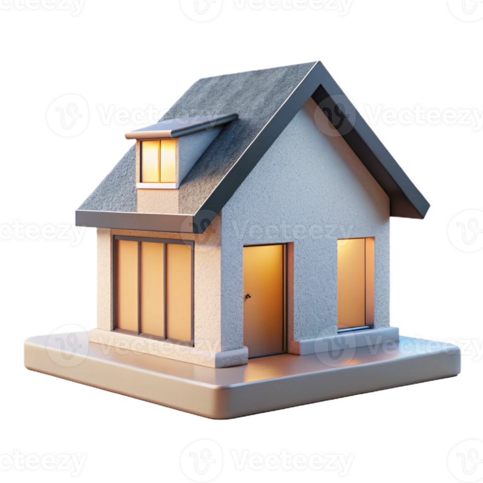 serene creative Minimalist House Design Side View Isolated original png