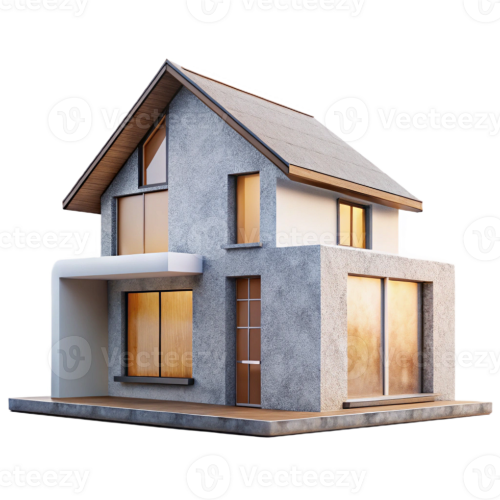 elegant creative Minimalist House Design Side View Isolated professional png