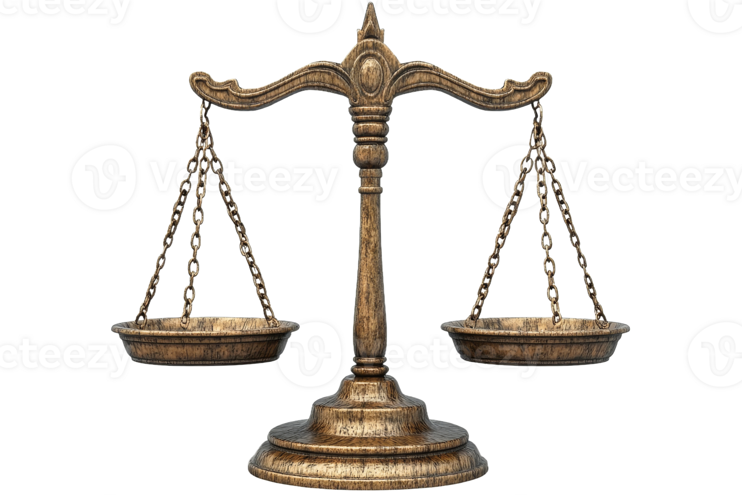 Symbol of justice with scales on transparent background png