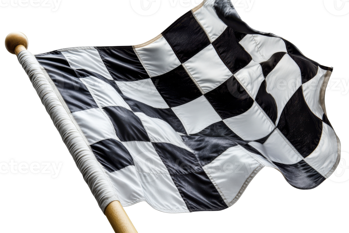 Checkered flag waving in the wind at race finish line png