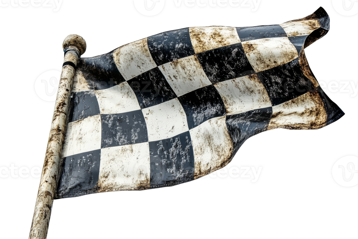 Classic checkered flag with a vintage appearance png