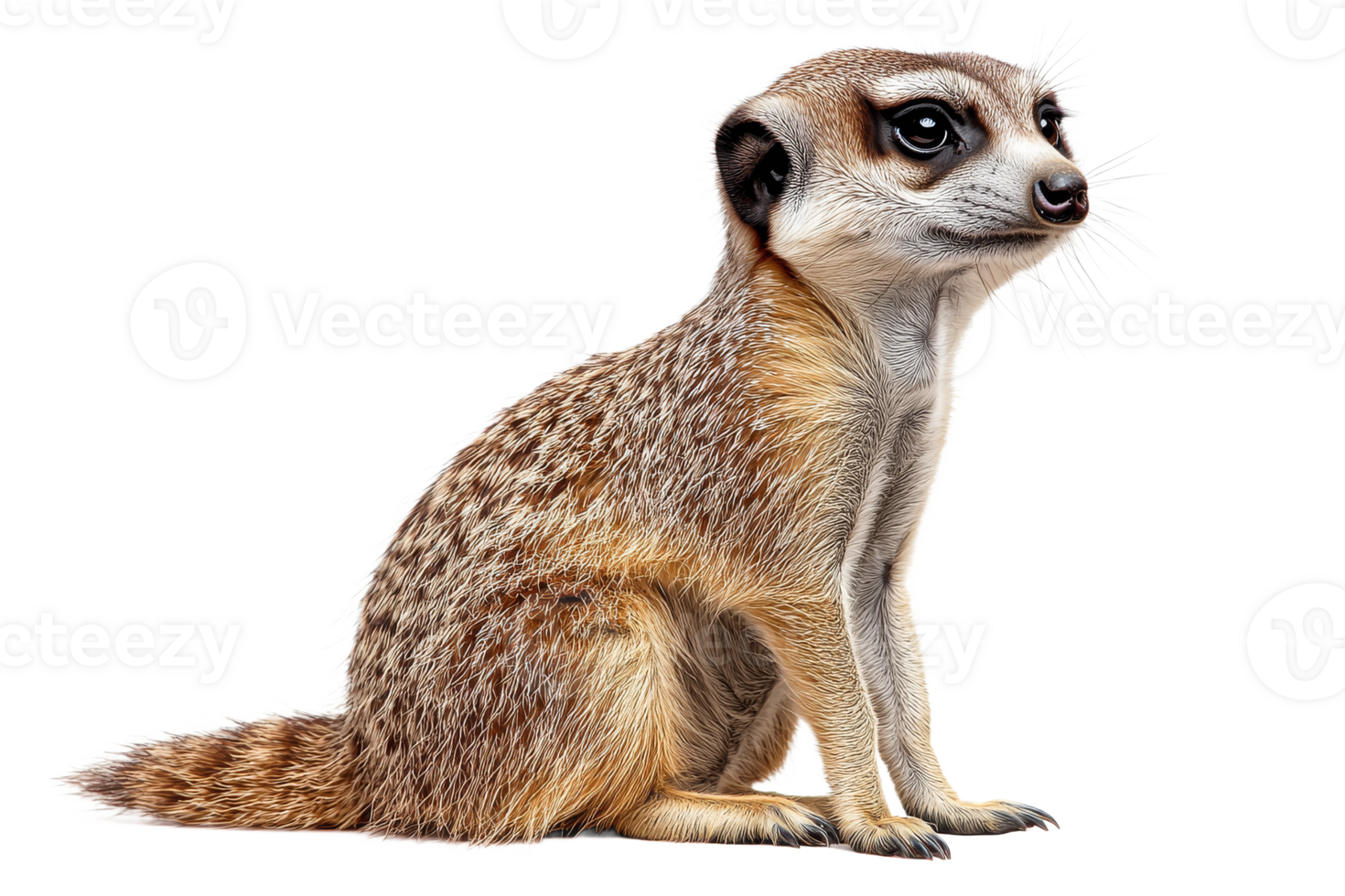 Cute meerkat sitting on a plain background png