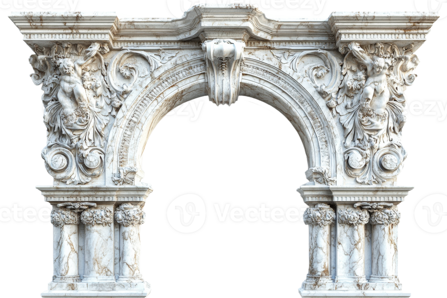 Beautifully carved archway with intricate details png