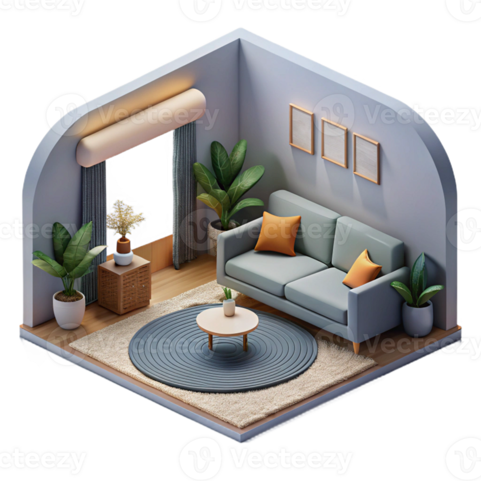 wonderful traditional Minimalist Living Room with Gray Rug Cutout premium png