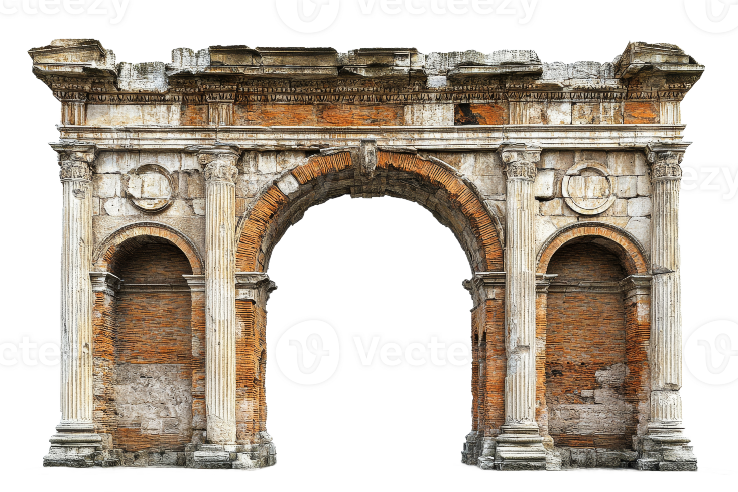 Historic Roman archway showcasing ancient architecture png