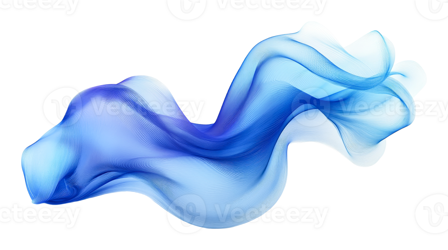 Flowing blue fabric creates dynamic movement in design png