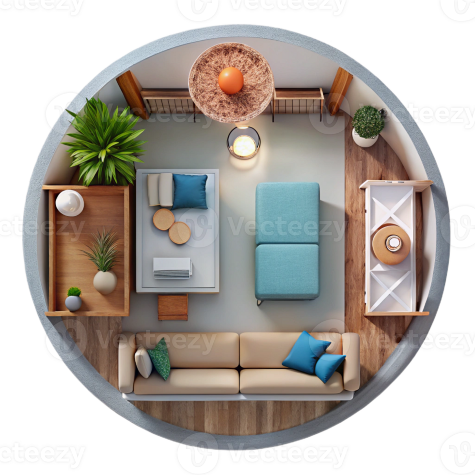 extraordinary minimalist Minimalist Living Room Top View Cutout exclusive png