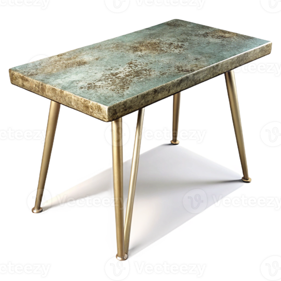 elegant classic Minimalist Table with Metal Legs detailed png