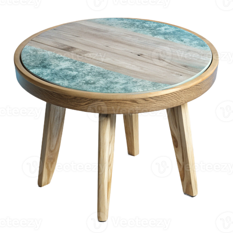 serene classic Minimalist Table with Wooden Top png