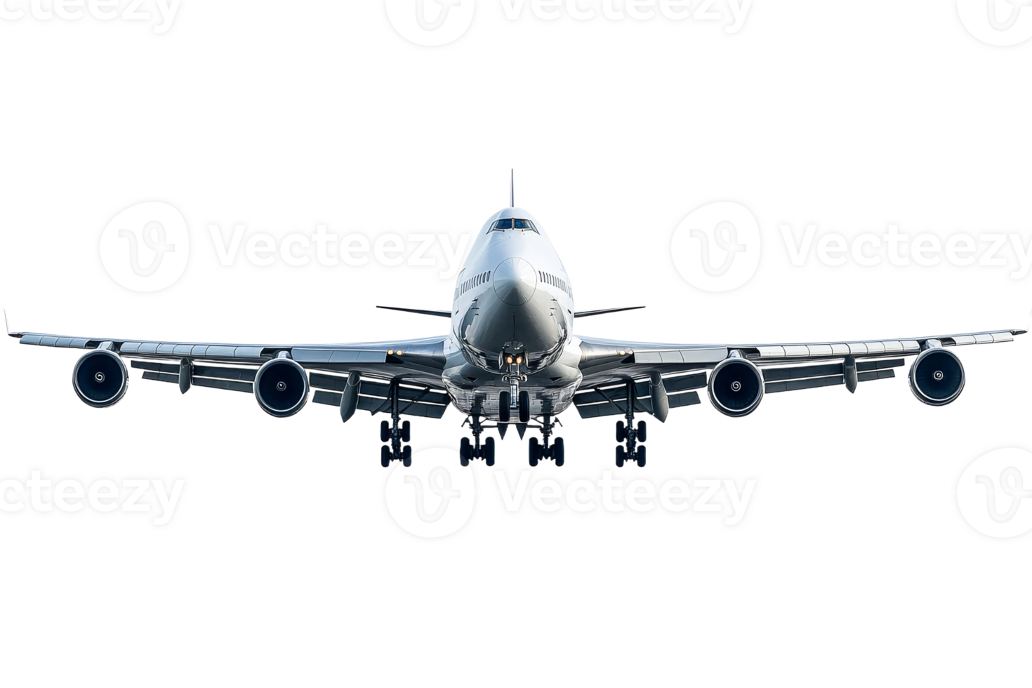 Large aircraft landing on runway with clear background png
