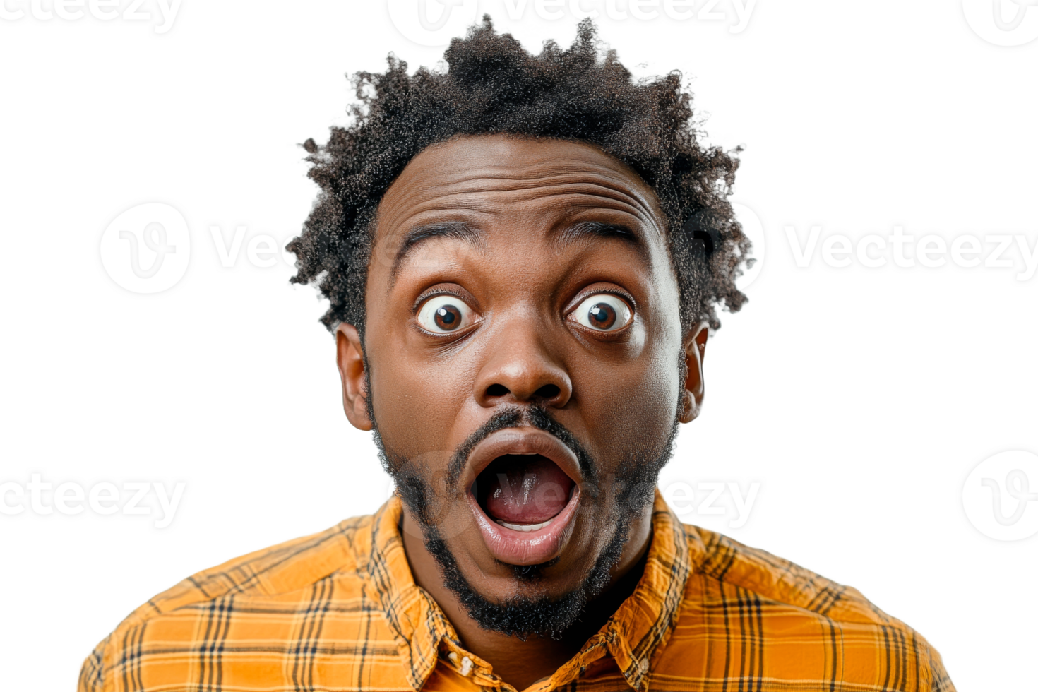 Facial expression of surprise from a young man png