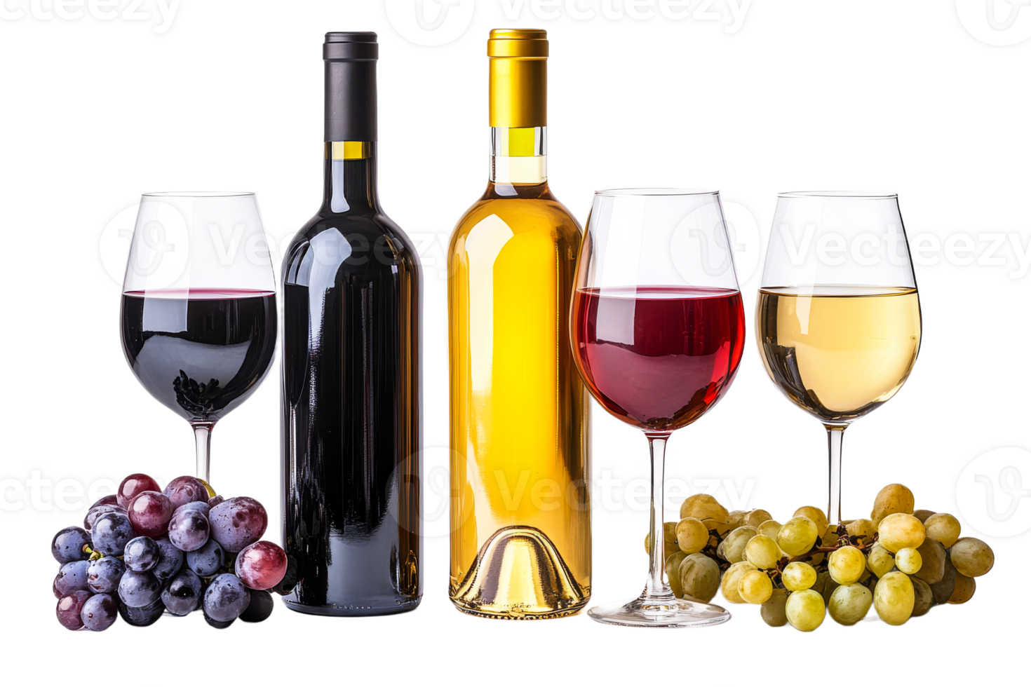 Wines and grapes on a clear background png