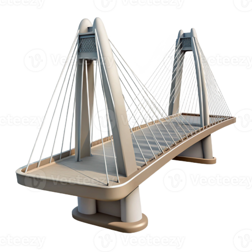 beautiful abstract Modern Architecture Bridge Cable Stayed Design Transparent Background png