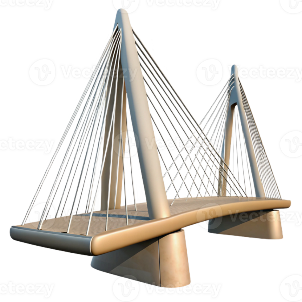 stunning classic Modern Architecture Bridge Cable Stayed Design Transparent Background png