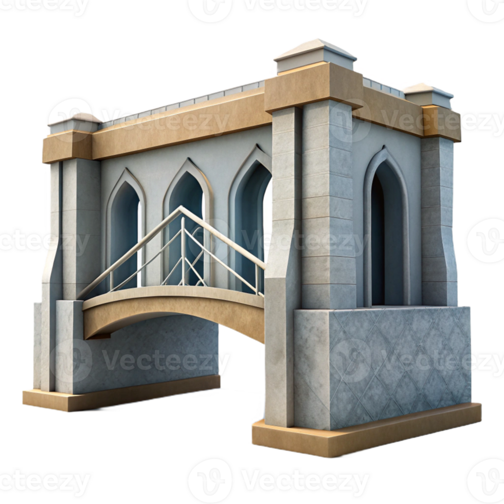 dramatic artistic Modern Architecture Bridge Facade Cutout detailed png