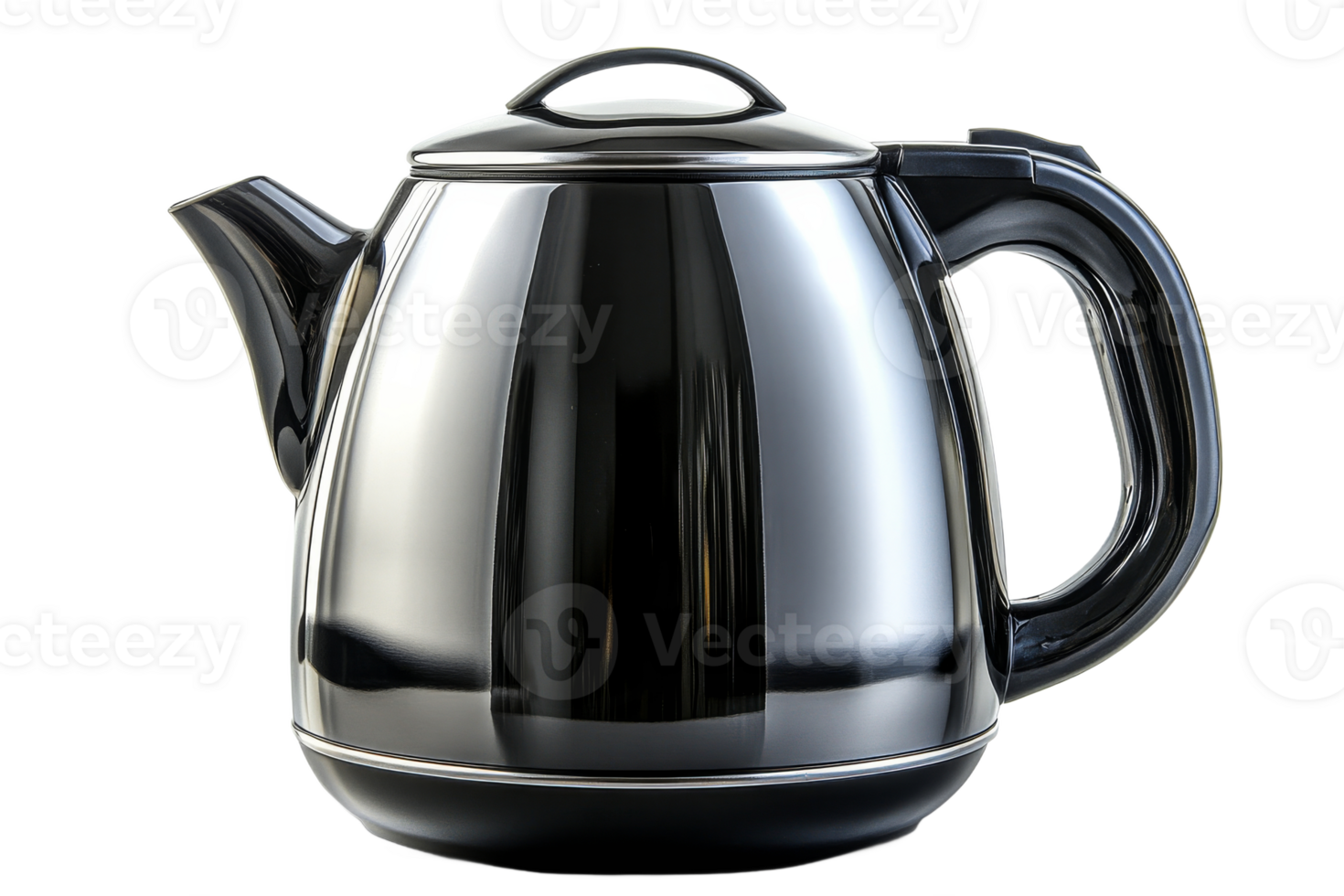 Stylish black kettle with shiny surface for kitchen use png