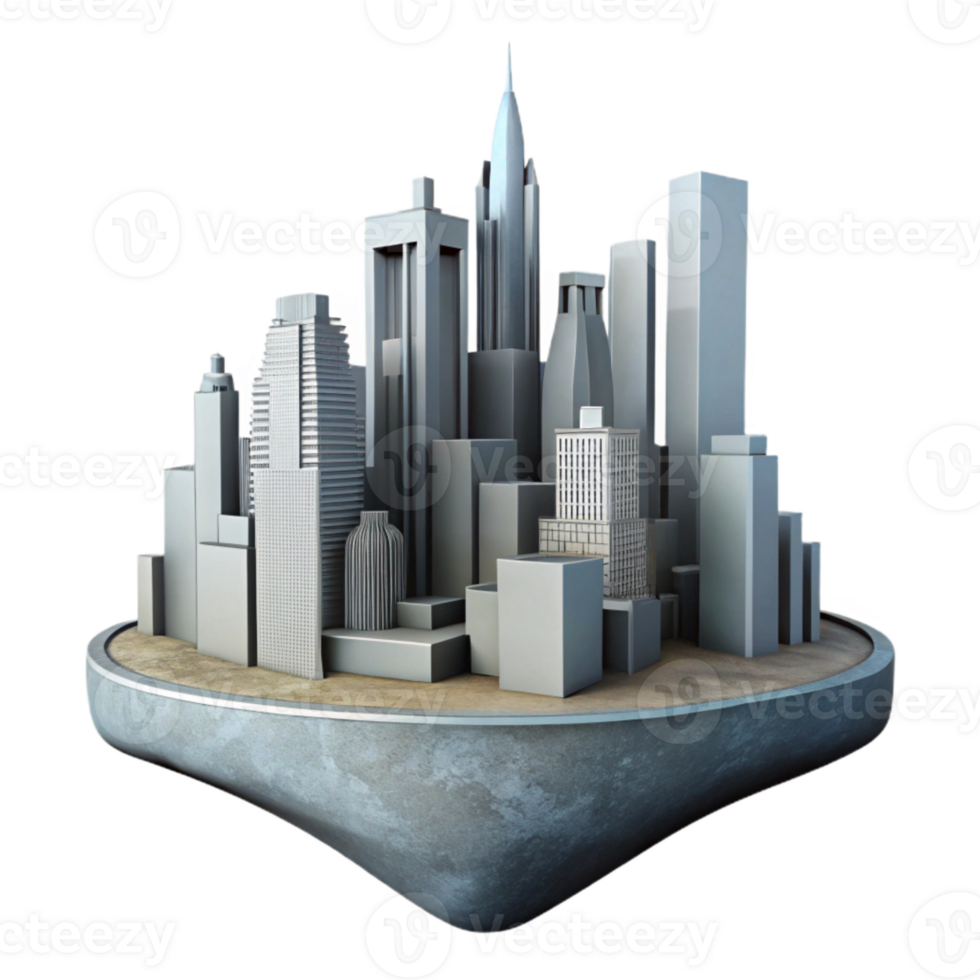 stunning contemporary Modern Architecture Cityscape Silhouette Cutout professional png