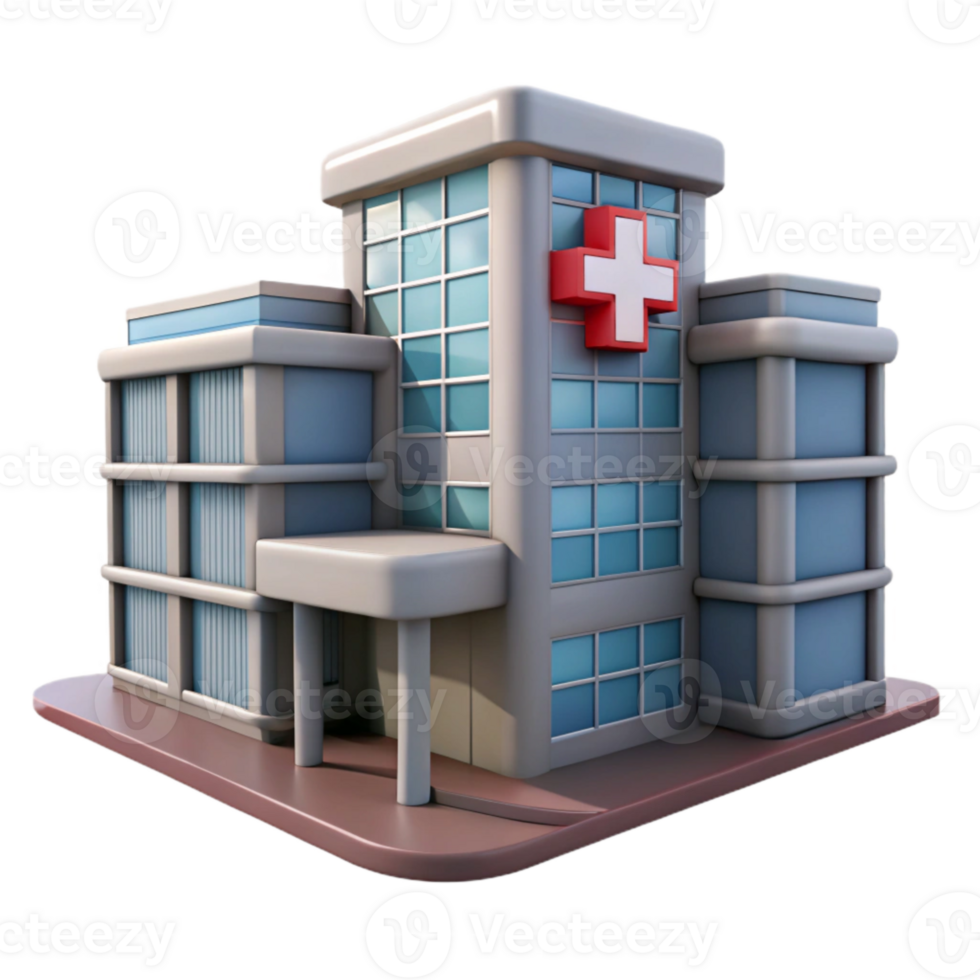 stunning abstract Modern Architecture Hospital Building Isolated high resolution png
