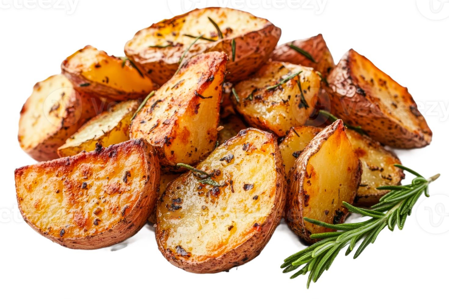 Crispy roasted potatoes with rosemary and seasoning png