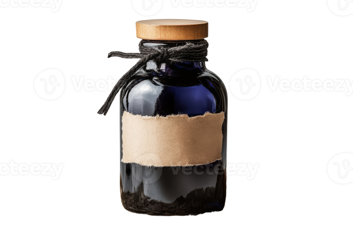 Stylish glass jar with wooden lid on transparent background png