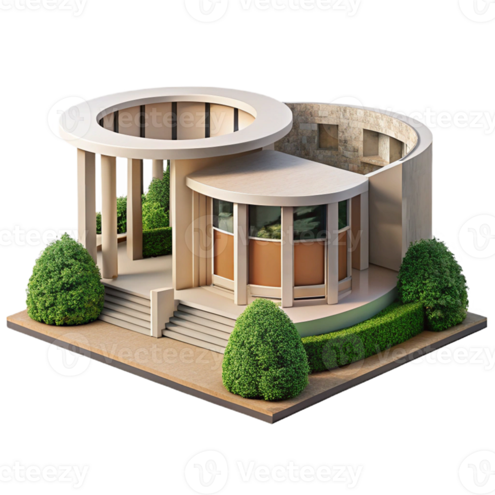impressive modern Modern Architecture Park Facade Cutout premium png