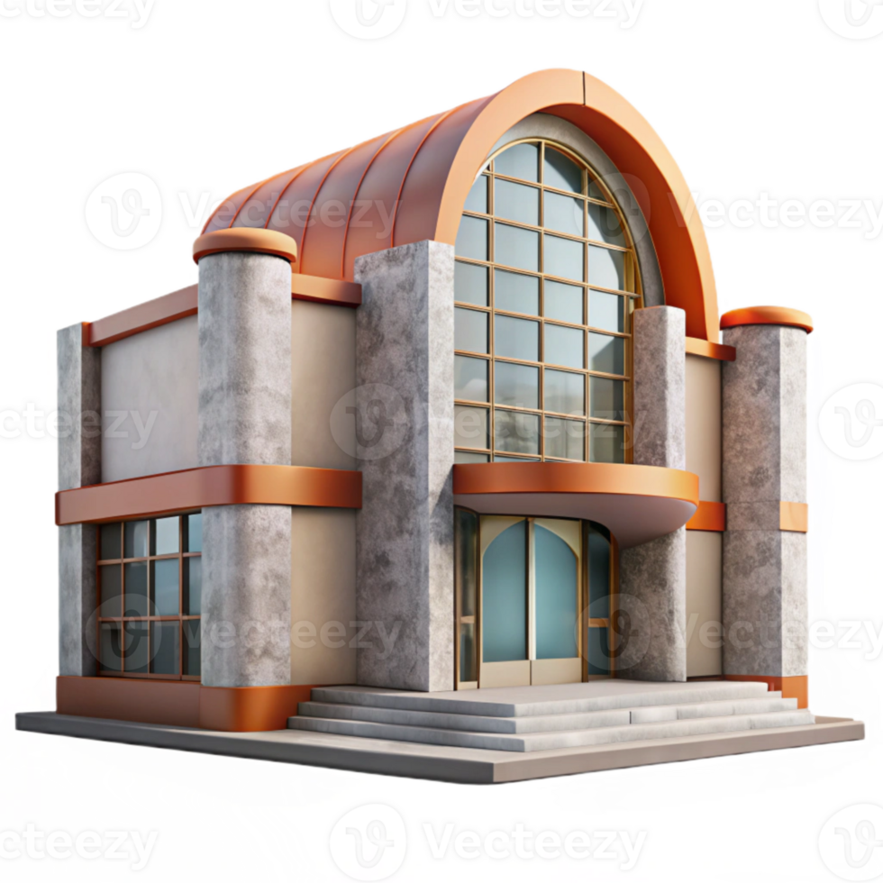 vibrant rustic Modern Architecture Museum Facade Cutout exclusive png