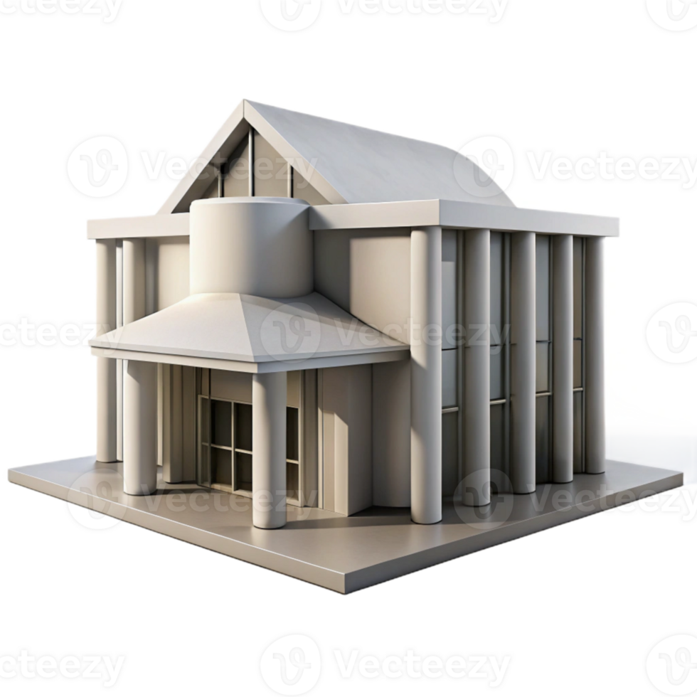 beautiful artistic Modern Architecture Silhouette with Clean Lines Isolated Element png