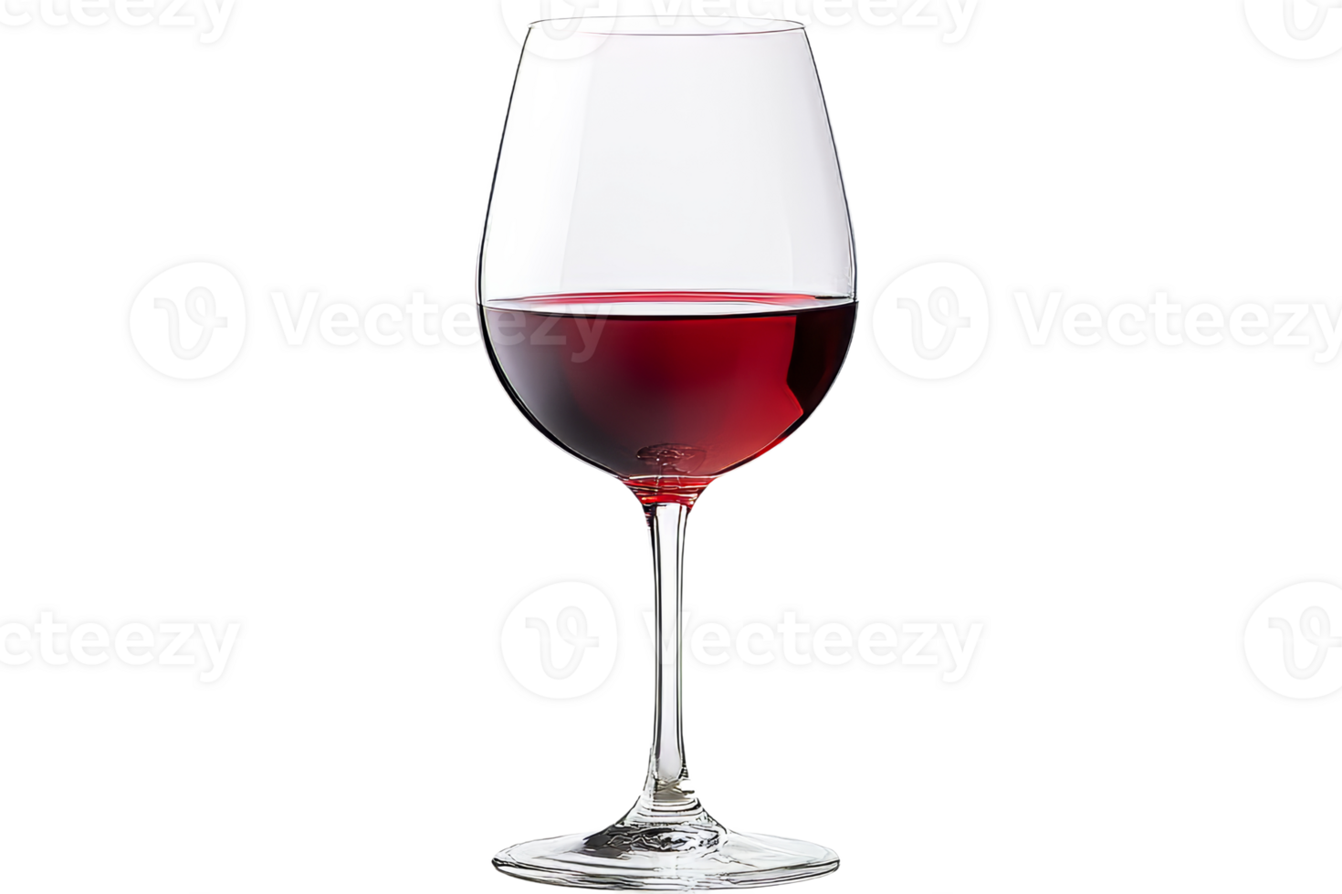 Red wine glass elegantly poised on a transparent background png