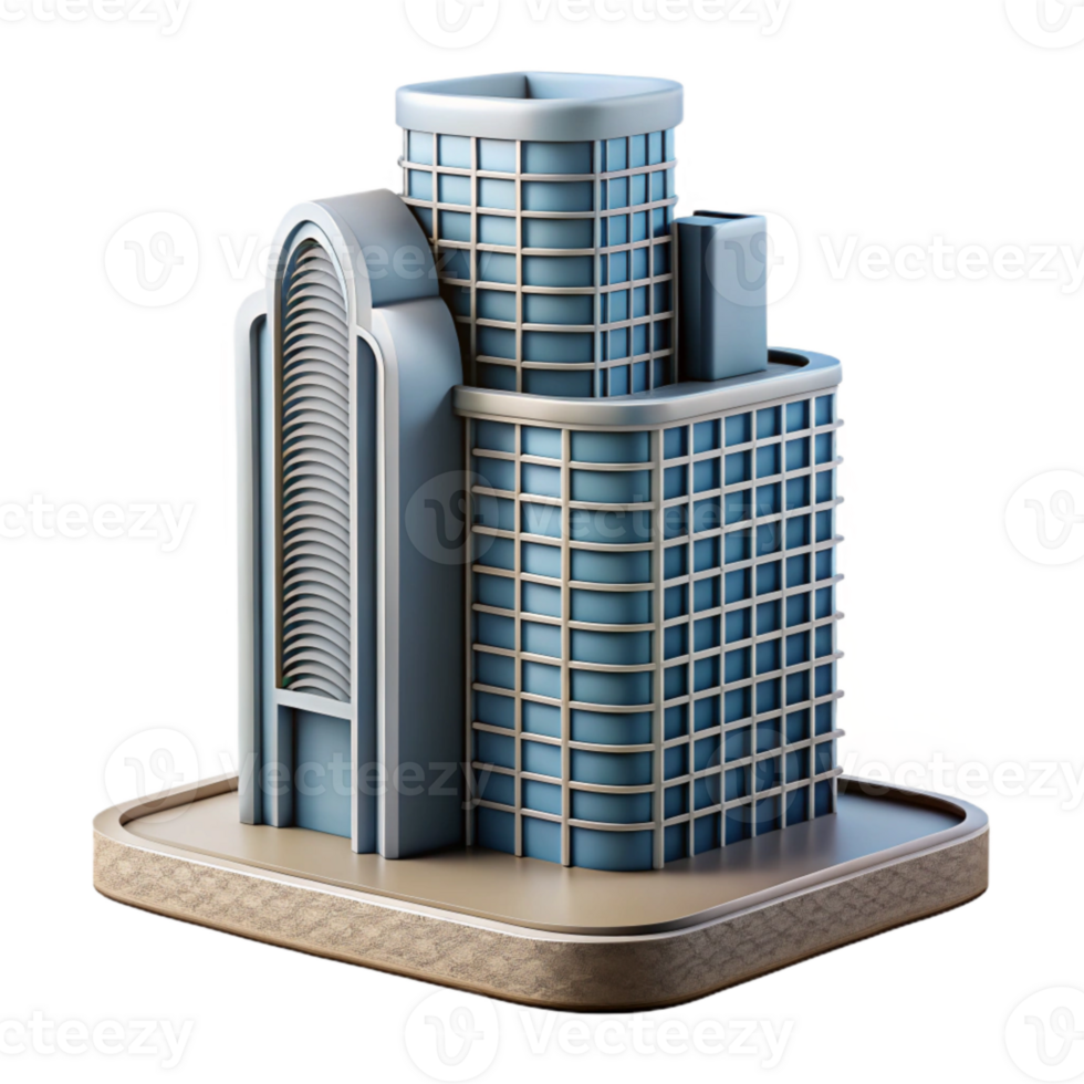 serene artistic Modern Architecture Skyscraper Cutout Element premium png
