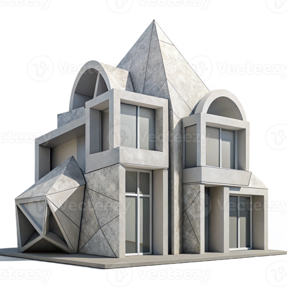 vibrant artistic Modern Architecture Silhouette with Clean Lines Isolated Element authentic png