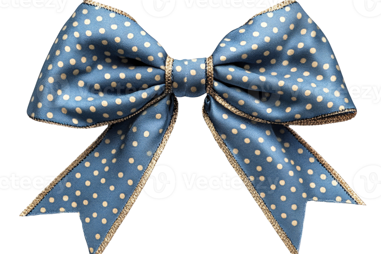 Elegant blue bow with polka dots on a transparent background png