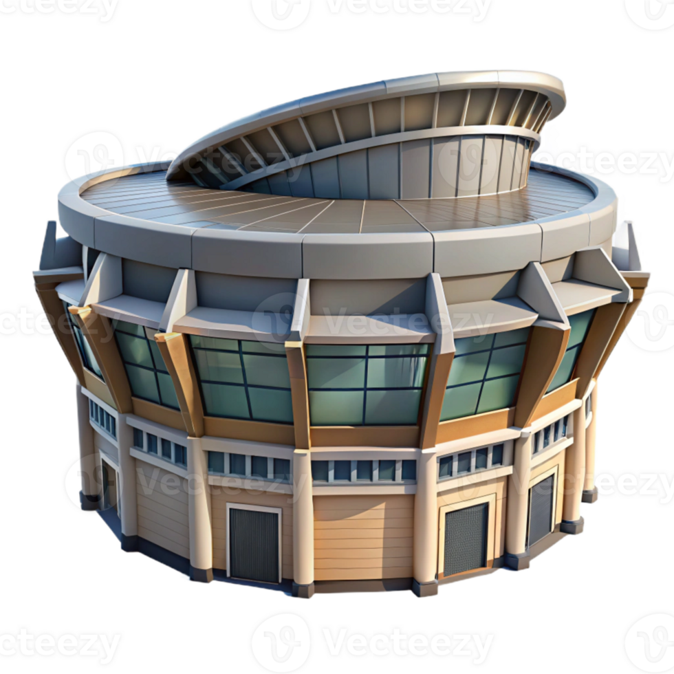 serene traditional Modern Architecture Stadium Facade Cutout authentic png