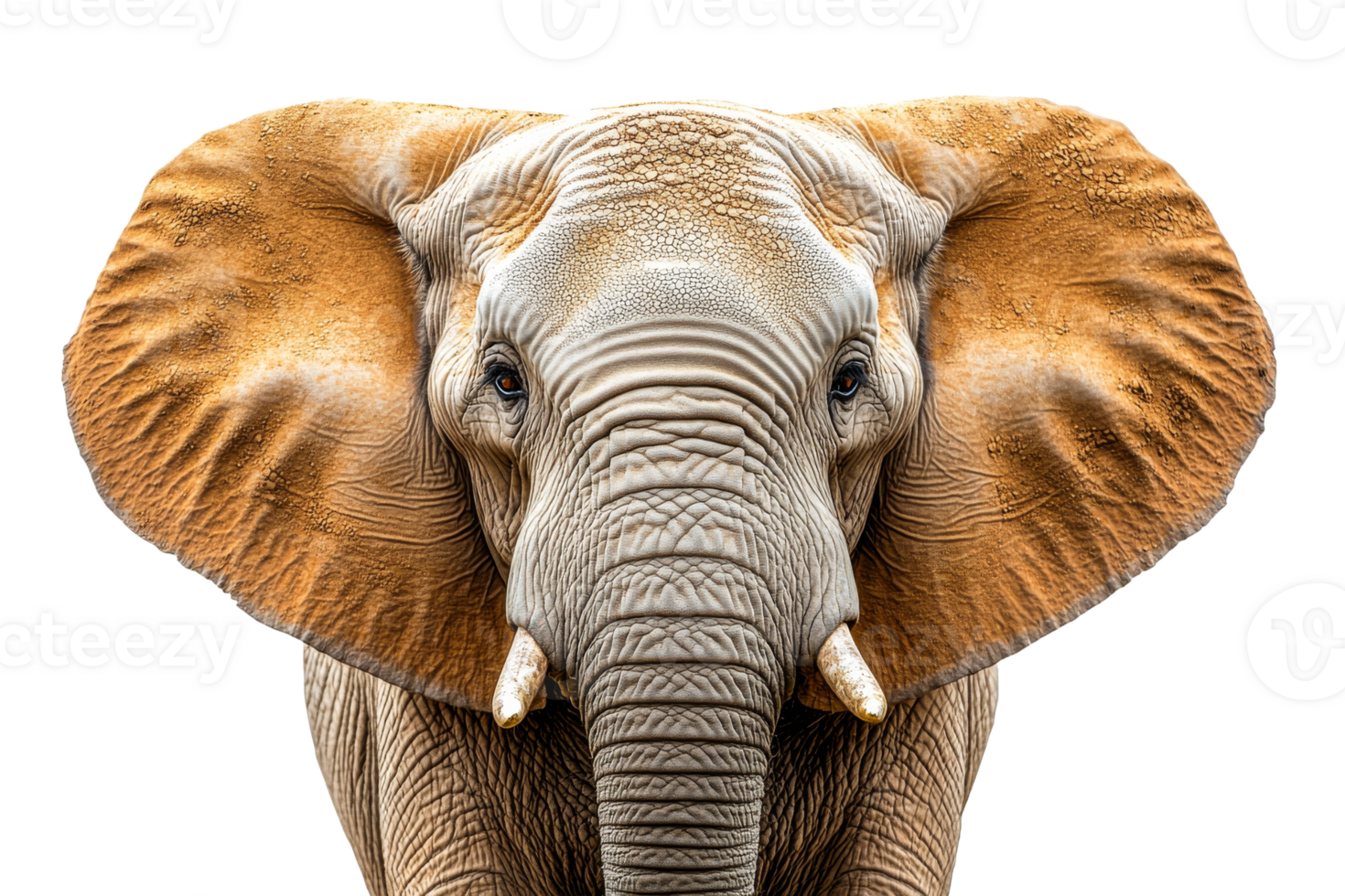 Majestic elephant portrait with transparent background png