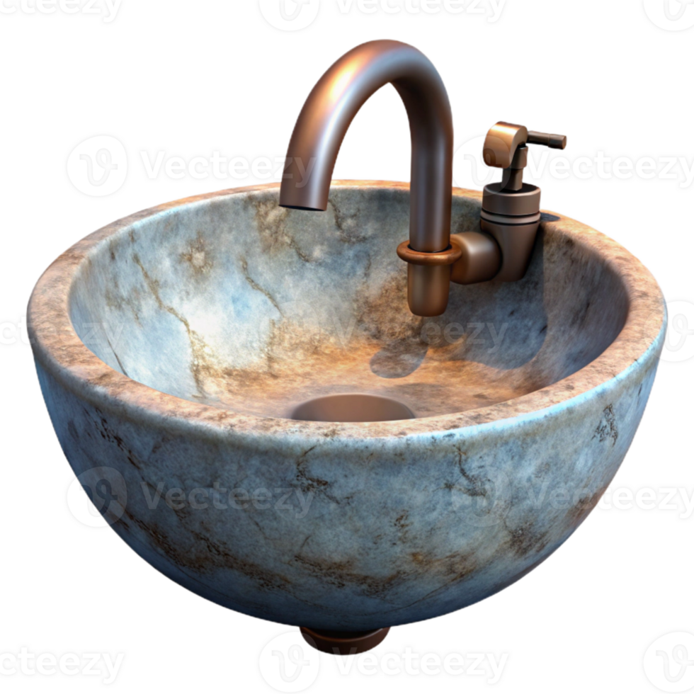 vibrant classic Modern Bathroom Sink with Faucet Isolated high quality png