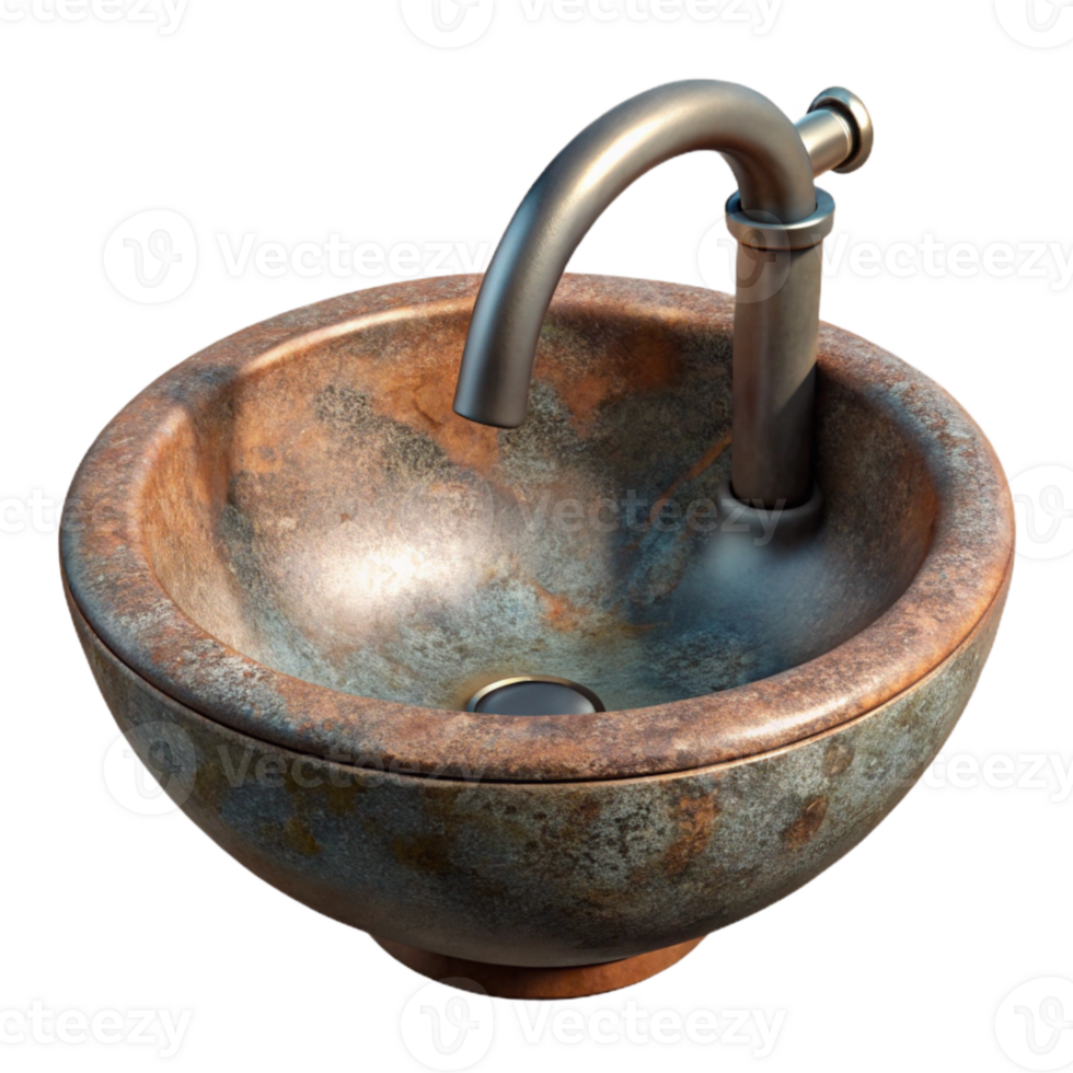 wonderful vintage Modern Bathroom Sink with Faucet Isolated detailed png