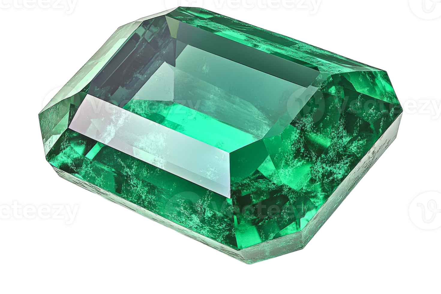 Stunning emerald gemstone with transparent background png