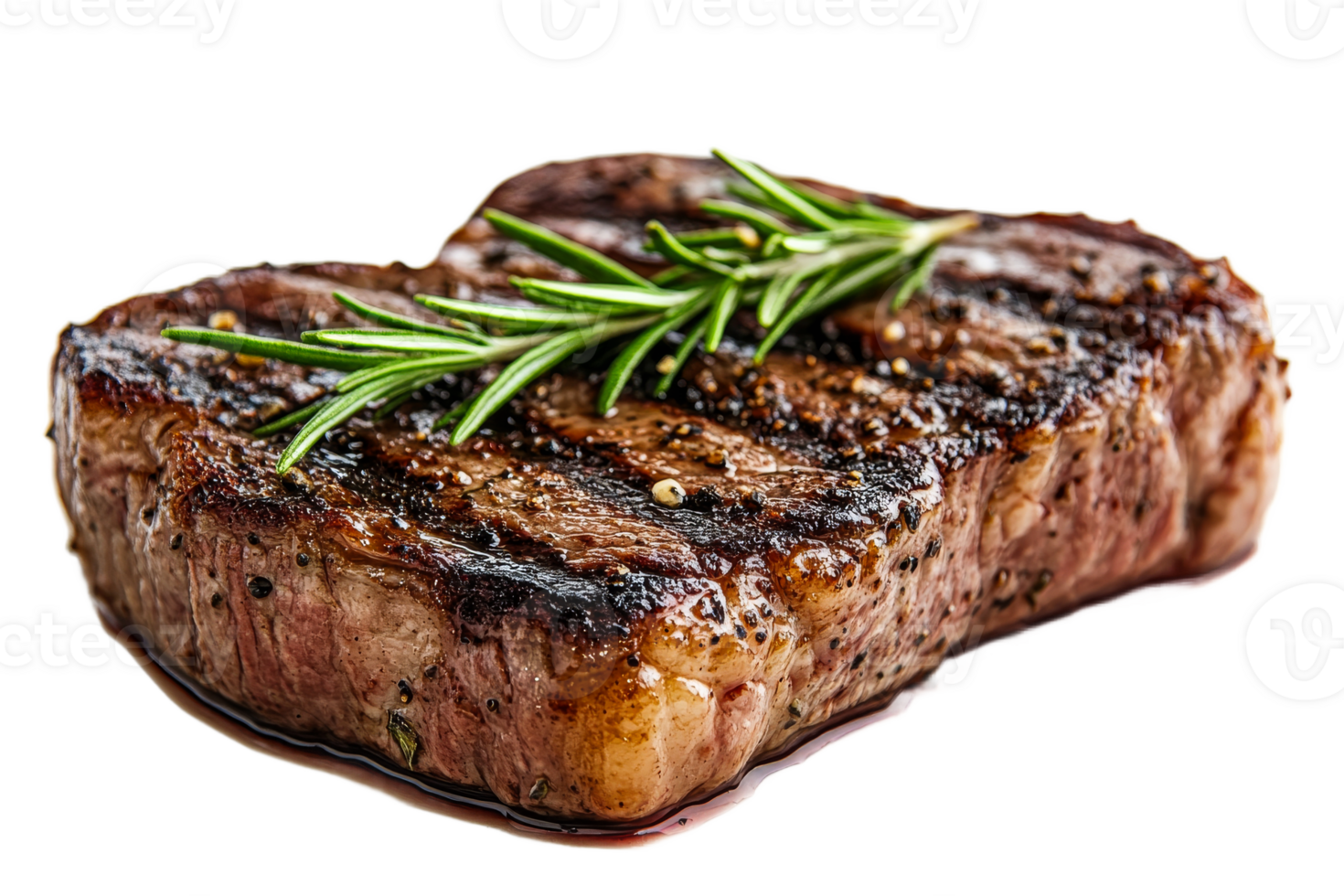 Savory grilled steak garnished with fresh rosemary sprigs png
