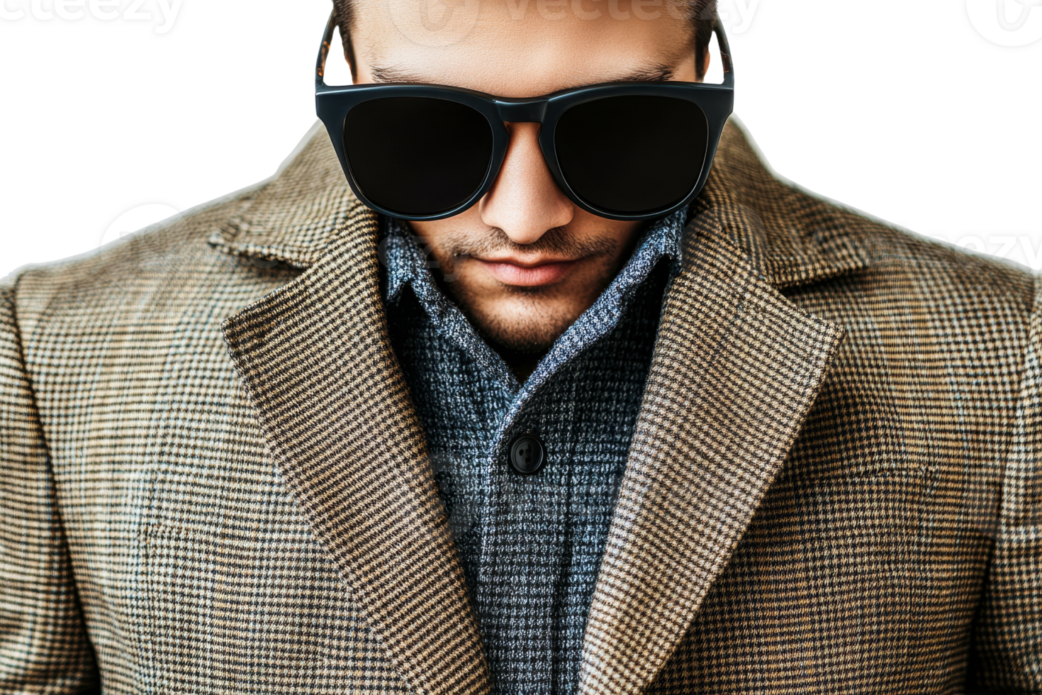 Stylish man in trendy apparel with sunglasses png