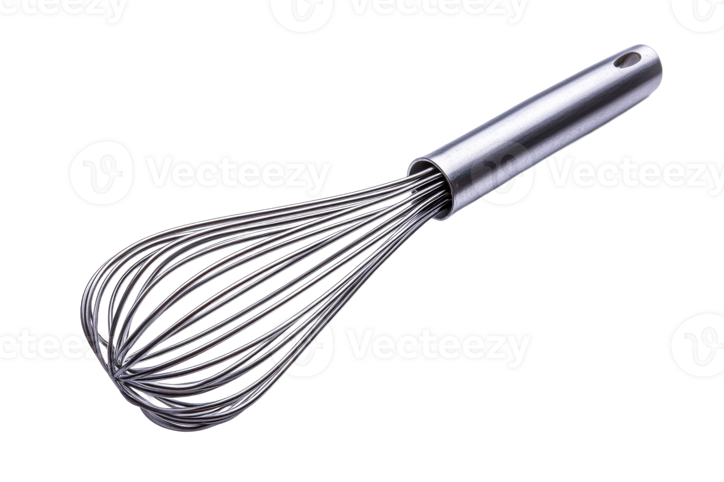 Stainless steel whisk with a sleek design for cooking png